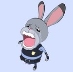 bodily_fluids buckle clothing crying dipstick_ears ear_markings multicolored_ears open_mouth police police_uniform shitpost simple_background tears teeth uniform toonarscontent crying_chopper disney the_one_piece_is_real zootopia judy_hopps lagomorph leporid mammal rabbit hi_res meme