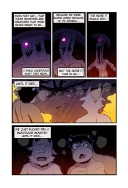 1_eye 2_horns 2_mouths 5_panel_comic anthro black_hair blonde_hair blush bodily_fluids death_by_snu_snu dialogue dust fungus fur glowing glowing_eyes group hair horn inner_monologue male multi_mouth muscular mushroom nipples open_mouth pecs profanity purple_eyes purple_glow sharp_teeth shrinking size_transformation spores sweat tan_body tan_fur teeth text text_box thinking transformation trio yellow_body t0l0k mario_bros nintendo azz_(t0l0k) bowen_(t0l0k) dragon_koopa elemental_creature elemental_humanoid fungi_fauna fungi_humanoid humanoid koopa monster mushroom_humanoid scalie absurd_res comic english_text hi_res multiple_scenes