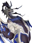 anthro claws featureless_chest female horn looking_at_viewer lying membrane_(anatomy) membranous_wings smile solo tail wings passionpit777 konami mythology yu-gi-oh! dragonmaid_sheou dragon dragonmaid_(yu-gi-oh!) duel_monster mythological_creature mythological_scalie scalie hi_res