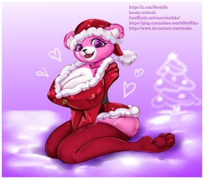 anthro border female solo text white_border steshka epic_games fortnite cuddle_team_leader absurd_res hi_res url