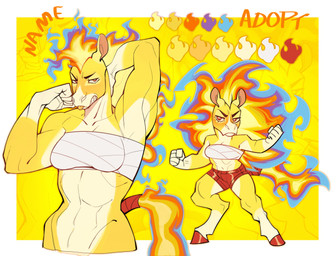 abs anthro bandage bandaged_chest biceps bottomless bottomwear breasts clothed clothing collarbone female fire fist flexing flexing_bicep hair holidays hooves long_hair medium_breasts midriff multicolored_body muscular muscular_female organs pose raised_arm shorts simple_background solo standing stomach tail teeth text tongue tongue_out triceps yellow_background yellow_body luckypata chinese_new_year chinese_zodiac equid equine horse mammal absurd_res english_text hi_res