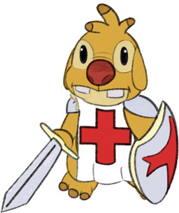 3_toes antennae_(anatomy) armor black_eyes buckteeth dipstick_antennae feet fur holding_melee_weapon holding_object holding_shield holding_sword holding_weapon knight melee_weapon multicolored_antennae red_nose shield shoulder_guards simple_background solo standing sword teeth toes warrior weapon white_background yellow_body yellow_fur charemblem disney lilo_and_stitch reuben_(lilo_and_stitch) alien experiment_(lilo_and_stitch) 2021 digital_drawing_(artwork) digital_media_(artwork) flat_colors low_res