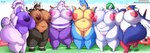 anthro areola avian beak big_breasts bird blue_body blush breasts brown_areola brown_nipples canid canine dragon female gardevoir generation_1_pokemon generation_2_pokemon generation_3_pokemon generation_5_pokemon generation_6_pokemon genitals goodra hair heart_symbol hi_res horn houndoom huge_breasts lapras looking_at_viewer mammal mienshao mythological_creature mythological_scalie mythology nintendo nipples nude overweight overweight_anthro overweight_female pink_areola pink_nipples pokemon pokemon_(species) purple_areola purple_nipples pussy scalie smile swellow tail ymbk