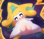 anus biped blush blush_lines cosmic_background female genitals looking_at_viewer looking_down open_mouth plump_labia pussy solo spread_legs spreading star starry_background white_body yellow_body yirus9 nintendo pokemon generation_3_pokemon humanoid jirachi legendary_pokemon pokemon_(species) 2025 absurd_res colored digital_drawing_(artwork) digital_media_(artwork) hi_res shaded