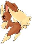 black_sclera breasts butt female looking_at_viewer nude rear_view red_eyes simple_background small_breasts solo white_background oyatsu nintendo pokemon generation_4_pokemon lagomorph lopunny mammal pokemon_(species) full-length_portrait portrait