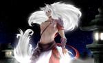 armor fur hair light male night scar solo star temple white_body white_fur white_hair tipsycanvas asian_mythology east_asian_mythology japanese_mythology mythology animal_humanoid demon humanoid yokai 16:10 widescreen