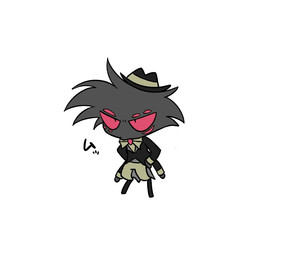 chibi clothed clothing hat headgear headwear male multi_eye simple_background solo white_background enaic31 hazbin_hotel hellaverse arackniss_(hazbin_hotel) arachnid arthropod demon humanoid spider