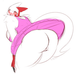 angry anthro anthrofied bent_over big_breasts big_butt blush bottomwear breasts butt classical_tutu claws clothed clothing dancewear female fur furgonomics genitals looking_back multicolored_body multicolored_fur no_underwear pink_clothing pokemorph red_body red_fur skirt solo tail tail_through_skirt tutu two_tone_body two_tone_fur underwear vaginal vulva white_body white_fur averyshadydolphin nintendo pokemon generation_3_pokemon pokemon_(species) zangoose hi_res