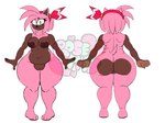 anthro areola big_areola big_butt breasts brown_body brown_skin butt colored_nails female genitals green_eyes heart_nipples huge_butt nails nipples nude nude_female pink_body pussy smile solo tail thick_thighs rosepits sega sonic_the_hedgehog_(series) amy_rose eulipotyphlan hedgehog mammal hi_res