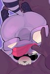 anthro anthro_on_anthro anthro_penetrated anthro_penetrating anthro_penetrating_anthro big_butt biped black_body black_nose bodily_fluids brown_body brown_fur butt crying deep_throat duo feet fellatio fingers first_person_view fur high-angle_view looking_at_viewer male male_penetrating male_pov multicolored_body oral oral_penetration penetration penile purple_body purple_eyes purple_fur sex simple_background soles tears thick_thighs translucent translucent_body wide_hips sushiamazing indigo_park rambley_raccoon mammal procyonid raccoon