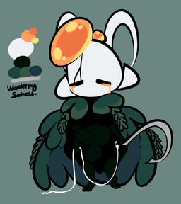 anthro balls bodily_fluids cape clothing corruption crying erection exoskeleton eyes_closed front_view genitals glans green_background green_balls green_glans green_penis holding_object holding_weapon male nude penis simple_background solo tears text weapon white_body white_exoskeleton thefablednekos hollow_knight_(franchise) team_cherry the_infection_(hollow_knight) wandering_sadness_(thefablednekos) arthropod infected_(species) vessel_(species) 2022 character_name digital_media_(artwork) english_text hi_res model_sheet