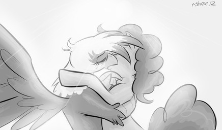 beak duo feathered_wings feathers female female/female feral kissing sun wings ribnose friendship_is_magic hasbro my_little_pony mythology gilda_(mlp) pinkie_pie_(mlp) avian earth_pony equid equine gryphon horse mammal mythological_avian mythological_creature pony 2012 greyscale monochrome