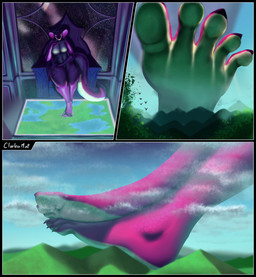 anthro feet female foot_focus giga landscape landscape_dwarfing looming looming_foot macro micro purple_body cluelessmint reptile scalie snake absurd_res hi_res