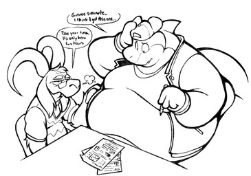 accessory annoyed anthro belly big_belly bovid_horn caprine_horn clothing confusion dialogue eyewear fin fur furniture genitals glasses goat_horn hat headgear headwear helping horn huge_belly jacket jock long_ears love_handles male math moobs necktie obese obese_anthro obese_male overweight overweight_anthro overweight_male paper patting_belly penis rounded_horn shirt sitting size_difference slim solo student table tail talking_to_another teacher teacher_and_student teaching text thick_neck topwear vest boot_(artist) jared_(boot) montana_(boot) aquatic bovid caprine fish goat mammal shark 2020 black_and_white english_text monochrome sketch