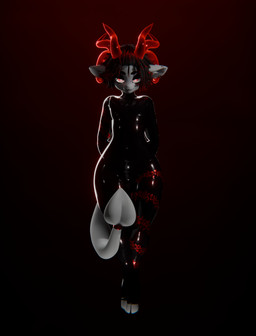 accessory anthro arm_tattoo clothing ear_jewelry ear_piercing ear_tag eyebrow_piercing eyeshadow facial_piercing furgonomics hooves horn latex latex_clothing latex_outfit latex_skinsuit leg_tattoo makeup multi_horn piercing red_eyes red_horn red_piercing red_tattoo silver_(metal) silver_hooves skinsuit solo spade_tail tail tail_accessory tailband tattoo tight_clothing dreddyhypno dreddy_(dreddyhypno) bovid caprine goat imp mammal 3d_(artwork) absurd_res blender_(artwork) digital_media_(artwork) hi_res