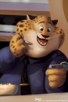 anthro clothing countershading fur male obese obese_anthro obese_male overweight overweight_anthro overweight_male police solo uniform 7theaven disney zootopia benjamin_clawhauser cheetah felid feline mammal 2:3 digital_media_(artwork) half-length_portrait portrait