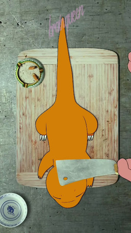 ambiguous_feral ambiguous_gender bottle character_prepared_as_food claws clothing cloud container corpse death duo eyes_closed faceless_character faceless_human feral food gloves gore handwear holding_bag holding_knife holding_object knife meat orange_body orange_skin orange_tail pink_clothing pink_gloves pink_handwear plate preparation sauce sound_effects tail tail_removal text toe_claws yellow_body yellow_skin brainqueen nintendo pokemon charmander generation_1_pokemon human mammal pokemon_(species) 2d_animation animated english_text frame_by_frame hi_res long_playtime webm