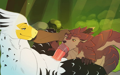 anthro anthro_penetrated balls bent_over big_penis black_body black_feathers bodily_fluids breasts brown_body brown_fur claws cum cum_from_mouth cum_in_mouth cum_inside cum_on_penis deep_throat duo erection eyes_closed feathers fellatio female female_penetrated finger_claws fur genital_fluids genitals hand_on_another's_head hand_on_another's_leg hand_on_head humanoid_genitalia humanoid_penis irrumatio kneeling leaking_cum leaning leaning_backward long_tongue looking_at_another looking_pleasured male male/female male_penetrating male_penetrating_female muscular muscular_anthro muscular_male non-mammal_balls nude nude_anthro nude_female nude_male oral oral_only oral_penetration orgasm orgasm_face outside outside_sex penetration penile penile_penetration penis penis_in_mouth pull_out scales sex sit_and_blow_position sitting smile spread_legs spreading tail three-quarter_view tongue tongue_around_penis tongue_out tongue_out_fellatio tongue_wrap tonguejob vein veiny_penis white_body white_feathers yellow_sclera brolaren lyn_(brodymoonie) yskra deinonychus dinosaur dromaeosaurid mammal pangolin prehistoric_species reptile saurischian scalie theropod 16:10 2025 animated colored colored_line_art digital_drawing_(artwork) digital_media_(artwork) flat_colors frame_by_frame hi_res no_sound short_playtime webm widescreen