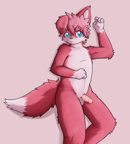 4_fingers anthro balls biped blue_eyes cheek_tuft circumcised dipstick_tail erection eye_through_hair eyebrow_through_hair eyebrows facial_tuft fingers fur fur_markings genitals gloves_(marking) hair humanoid_genitalia humanoid_penis looking_at_viewer male markings multicolored_body multicolored_fur multicolored_tail navel nude penis pink_background pink_body pink_fur pink_hair raised_arm shota simple_background slightly_chubby solo standing tail tail_markings translucent translucent_hair tuft two_tone_body two_tone_fur white_body white_fur young young_anthro log_(artist) canid canine canis domestic_dog mammal 2015 absurd_res hi_res signature