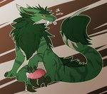 bodily_fluids claws cum feral fur genital_fluids genitals green_body green_fur green_scales male penis precum scales solo krayxii odhran_(krayxii) daenanguis reptile scalie hi_res