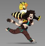 anthro crossgender duo male male/male lui-ra billy_(lui-ra) arthropod bee domestic_cat felid feline felis hymenopteran insect mammal