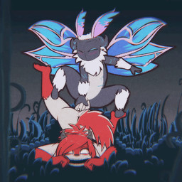 2_horns 4_fingers anal anal_penetration anthro anthro_on_anthro anthro_penetrated anthro_penetrating anthro_penetrating_anthro balls big_balls big_butt big_penis blue_body blue_eyes blue_feathers blue_mask blue_wings blush bouncing_balls bouncing_butt butt erection eyes_mostly_closed fangs feathers female female_on_bottom female_penetrated fingers fur genitals gloves_(marking) grass grey_balls grey_body grey_fur grey_horn grey_mask grey_penis grey_wings grin hair head_feathers holding_penis horn interspecies leg_markings male male/female male_on_top male_penetrating male_penetrating_female markings narrowed_eyes nude on_bottom on_top one_eye_closed open_mouth outside penetration penis plant purple_body purple_feathers red_body red_fur red_hair sex shaking sharp_teeth smile socks_(marking) spread_wings teeth thick_thighs trembling unusual_position white_eyes wings skashi95 hix_(strikerman) smiley_cindy_(skashi95) arthropod fairy grinion insect lepidopteran moth 1:1 2d_animation animated loop