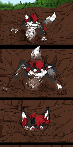 air_bubble anthro asphyxiation black_body black_fur bone choking clenched_teeth death dirty drowning fully_submerged fur grass hair male mud mud_covered mud_in_mouth peril plant quicksand red_body red_fur red_hair scared skull skull_and_crossbones snuff solo struggling struggling_to_get_out stuck teeth terror white_body white_fur death-toaster mythology raz_(razlikesrocks) dragon furred_dragon furred_scalie mythological_creature mythological_scalie scalie absurd_res comic hi_res