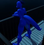 3_toes anthro balcony bent_over_railing big_breasts blue_body blue_scales blue_skin breasts butt deck_(structure) featureless_breasts feet female floor high-angle_view leaning leaning_on_railing night non-mammal_breasts nude outdoor_nudity outside railing scales scutes solo tail toes wood wood_floor justathereptile june_(justathereptile) komodo_dragon lizard monitor_lizard reptile scalie 2021 3d_(artwork) black_and_blue blender_(artwork) digital_media_(artwork) monochrome watermark herm_(lore) intersex_(lore)