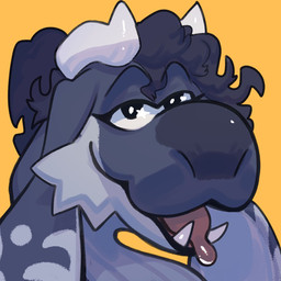 anthro blue_body blue_hair claws female hair horn looking_at_viewer simple_background slightly_chubby slightly_chubby_anthro slightly_chubby_female solo toony yellow_background wolfwireless komi_(fatty-sashimi) aquatic cetacean mammal whale whale_dragon 1:1 2026 digital_media_(artwork) headshot_portrait hi_res icon portrait