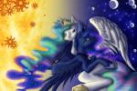 anadukune duo equine feral friendship_is_magic horn horse mammal my_little_pony pony princess princess_celestia_(mlp) princess_luna_(mlp) royalty sibling sisters smile winged_unicorn wings
Rating: Safe
Score: 6
User: Sods
Date: March 06, 2014