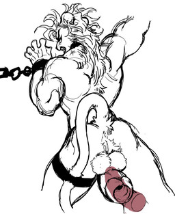angry anthro anus balls bared_teeth bottomless bound butt chain chained chained_cuffs clothed clothing duo ear_piercing ear_ring eyebrows fangs forced gaping gaping_urethra genitals hair humanoid_genitalia humanoid_hands jewelry long_hair long_tail male male/male markings muscular muscular_anthro muscular_male penetration penile penile_penetration penis penis_in_penis piercing rape ring_piercing sex shirtless simple_background star_(marking) tail teeth thigh_strap topless urethra urethral urethral_penetration white_background serpentyourlord jojo's_bizarre_adventure dio_brando felid lion mammal pantherine 2020 black_and_white digital_drawing_(artwork) digital_media_(artwork) monochrome sketch