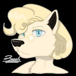 1:1 2022 absurd_res alpha_channel anthro blonde_hair blue_eyes bust_portrait canid canine canis cheek_tuft chest_tuft curled_hair digital_drawing_(artwork) digital_media_(artwork) eyewear facial_tuft female frown fur glasses hair hi_res looking_at_viewer mammal mature_female portrait simple_background solo transparent_background tuft white_body white_fur wolf zer0rebel4