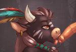 amber_eyes atryl bovine brown_eyes cum cum_string disembodied_penis ear_piercing feathers female flaccid grey_hair hair horn humanoid_penis male mammal oral penis penis_licking piercing saliva saliva_string tauren tongue tongue_out uncut video_games warcraft world_of_warcraft
Rating: Explicit
Score: 43
User: Ample_Bovine
Date: December 24, 2013