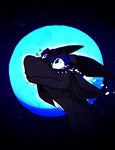 black_body bodily_fluids female feral gazing horn moon night solo star tears roksim european_mythology mythology wings_of_fire moonwatcher_(wof) dragon mythological_creature mythological_scalie scalie western_dragon hi_res