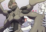 ambiguous_gender armpit_fetish armpit_sniffing blush duo heart_symbol musk pecs sniffing tongue tongue_out on_ice_(artist) nintendo pokemon generation_5_pokemon legendary_pokemon pokemon_(species) reshiram zekrom hi_res