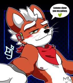 anthro male male/male solo cutiestarxoxo nintendo star_fox fox_mccloud absurd_res hi_res