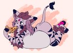 ankle_tuft anthro arm_tuft belly big_belly claws eating eating_food elbow_tuft female food forehead_gem forked_tail fur gem inner_ear_fluff leg_tuft lying neck_tuft on_front pink_claws pizza purple_body purple_fur solo tail tuft unusual_anatomy unusual_tail weight_gain pompuffy_(artist) nintendo pokemon pudding_(lancypants) arcanine eeveelution espeon generation_1_pokemon generation_2_pokemon hybrid pokemon_(species) hi_res