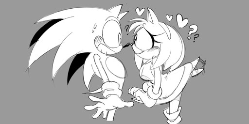 5_fingers anthro clothing duo female female_anthro fingers gloves grey_background handwear heart_symbol male male/female male_anthro side_view simple_background tail tail_motion tailwag animation_sensation sega sonic_the_hedgehog_(series) amy_rose sonic_the_hedgehog eulipotyphlan hedgehog mammal 2025 absurd_res digital_drawing_(artwork) digital_media_(artwork) hi_res monochrome