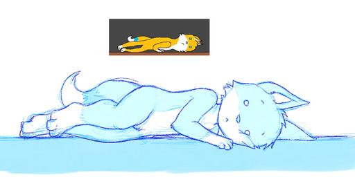 ambiguous_gender anthro art_comparison blank_stare comparison dipstick_tail empty_eyes looking_at_viewer markings simple_background solo tail tail_markings version_comparison white_background young young_anthro loki_(artist) third-party_edit canid canine fox mammal sketch