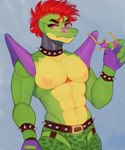 anthro bottomwear clothing eyewear green_body hair machine male muscular muscular_anthro muscular_male nipples pants pecs red_eyes red_hair solo sunglasses dionelart five_nights_at_freddy's five_nights_at_freddy's:_security_breach scottgames steel_wool_studios montgomery_gator alligator alligatorid animatronic crocodile crocodilian reptile robot scalie 2022 5:6 digital_media_(artwork) hi_res