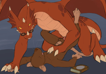 anal anal_penetration anthro anthro_on_feral anthro_penetrated balls bestiality biped claws duo erection eyewear feet feral feral_penetrating feral_penetrating_anthro feral_penetrating_male fingers fur genitals glasses horn lying male male/male male_on_anthro male_on_feral male_penetrated male_penetrating male_penetrating_anthro male_penetrating_male nude nude_anthro nude_male on_back penetration penile penile_penetration penis penis_in_ass sex simple_background smile tail teeth toes tongue wings sealer4258 jagex mythology runescape claviarm mr._mordaut dragon mammal murid murine mythological_creature mythological_scalie rat rodent scalie 2026 digital_drawing_(artwork) digital_media_(artwork) hi_res