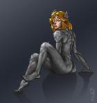 anthro blonde_hair female fur grey_body grey_fur hair nude plantigrade scrape simple_background solo transformation geckzgo blizzard_entertainment warcraft canid mammal werecanid werecreature worgen 2014