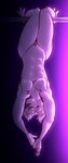 abs andromorph anthro genitals hanging_by_legs intersex muscular muscular_andromorph muscular_intersex nipples pecs pussy smile solo upside_down white_body wide_hips daxhush arin_(daxhush) canid canine canis domestic_dog mammal digital_media_(artwork) full-length_portrait hi_res portrait purple_theme trans_(lore) trans_man_(lore)