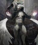 abs anthro blue_eyes bulge claws clothed clothing feathered_wings feathers glowing glowing_eyes halo long_ears magic magic_user muscular muscular_anthro open_clothing open_robe pecs robe solo tail white_body wings pacelic mythology kyu angel angel_dragon dragon feathered_dragon feathered_scalie mythological_creature mythological_scalie scalie 2015 digital_media_(artwork)