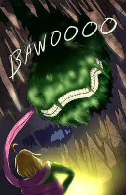 blonde_hair cave clothing duo eyeless female fur green_body green_fur hair jacket light lips male male/female restrained restrained_by_tentacles shadow sound_effects stalactite stalagmite tentacles topwear dr_artist miaryu_(dr_artist) tera_rollins_(dr_artist) alien human mammal absurd_res colored comic hi_res