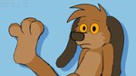 3_toes anthro barefoot brown_body brown_fur feet floppy_ears foot_focus fur hair humanoid_feet long_ears looking_at_viewer looking_worried male nude nude_anthro nude_male paws plantigrade simple_background soles solo text toes worried yellow_eyes roquemapache_(artist) thom_(mongreldog) beagle canid canine canis domestic_dog hunting_dog mammal scent_hound 16:9 artist_name digital_media_(artwork) signature sketch widescreen
