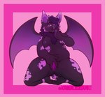 andromorph anthro bat belly black_body blush digital_media_(artwork) ear_piercing fur genitals hair intersex kaberlici0us kneeling long_tongue mako_(bloomako) mammal markings neck_tuft nipple_piercing nipples nude piercing presenting presenting_pussy purple_eyes purple_pussy pussy simple_background slightly_chubby solo spread_pussy spreading tail thick_thighs tongue tongue_between_fingers tongue_piercing tuft vaginal wings yellow_sclera