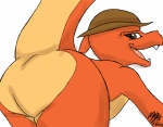 2013 ambiguous_gender animated anthro bent_over brown_eyes butt charmeleon dancing featureless_crotch generation_1_pokemon jammer jammerhighwind looking_at_viewer looking_back nintendo nude open_mouth orange_body orange_skin pokemon pokemon_(species) presenting presenting_hindquarters raised_tail rear_view reptile scalie shaking_butt short_playtime simple_background solo tail teeth tongue white_background