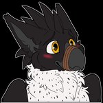 bdsm beak blush bondage bound feathered_wings feathers smile solo telegram_sticker white_body wings yellow_eyes symrea mythology avian gryphon mythological_avian mythological_creature 1:1 alpha_channel