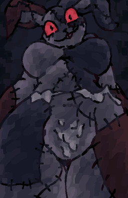 after_sex anthro big_breasts bodily_fluids breasts buckteeth bunny_costume close-up clothing costume cum cum_in_clothing dark female genital_fluids leaking_cum looking_at_viewer looking_down low-angle_view multicolored_body red_eyes smile solo stained_clothing stitch_(sewing) teeth white_body scaliescum five_nights_at_freddy's scottgames vanny_(fnaf) lagomorph mammal hi_res
